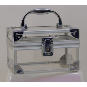 Vintage Caboodles Case Clear Stars 7”x4.5”x4.5” Cosmetic Jewelry Storage